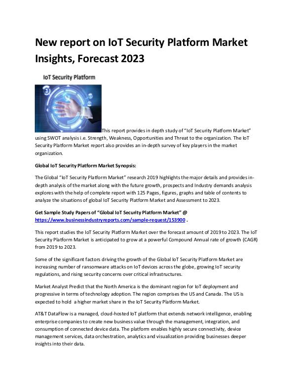 Market Analysis Report IoT Security Platform Market