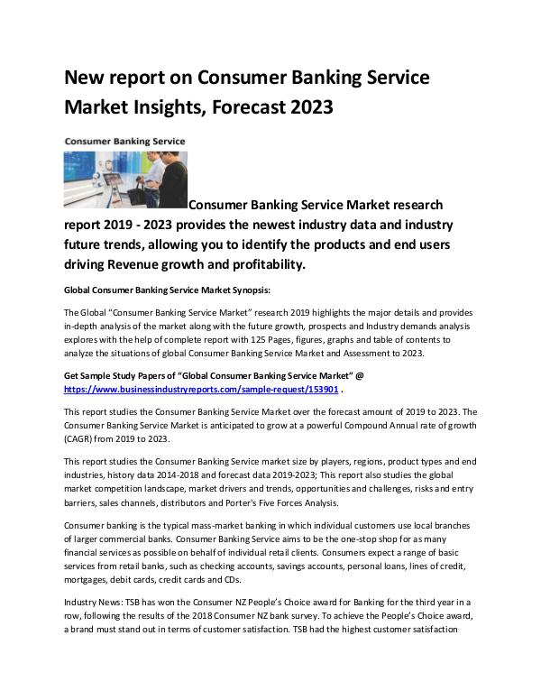 Market Analysis Report Consumer Banking Service Market