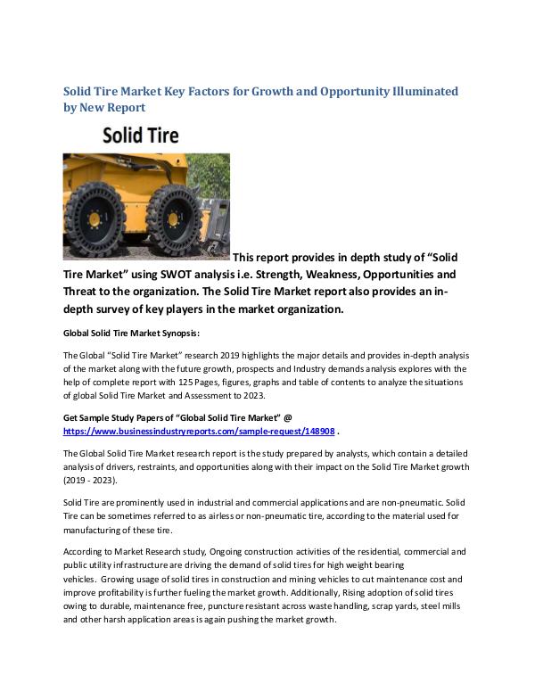 Market Analysis Report Solid Tire Market Revenue Growth