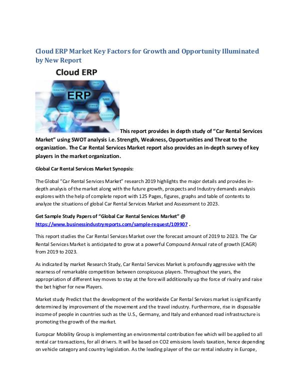 Market Analysis Report Cloud ERP Market