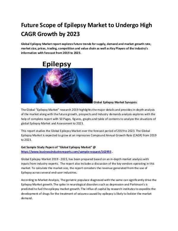 Market Analysis Report Epilepsy Market