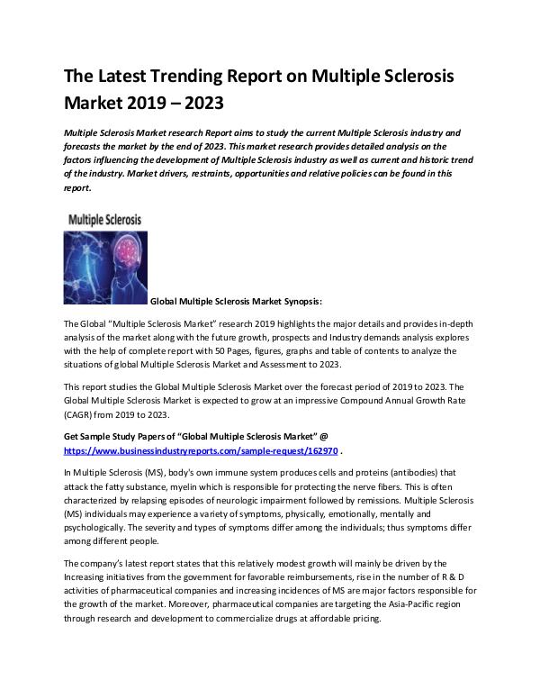Market Analysis Report Multiple Sclerosis Market