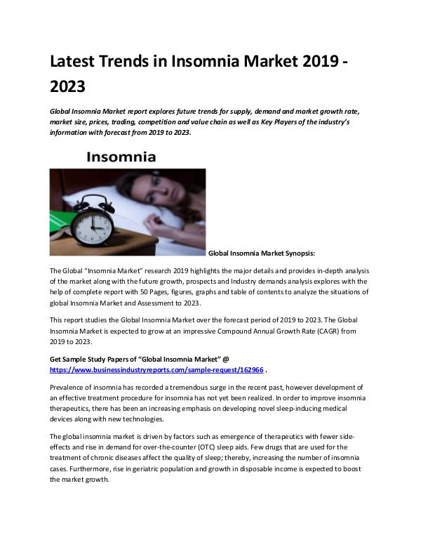 Market Analysis Report Insomnia Market