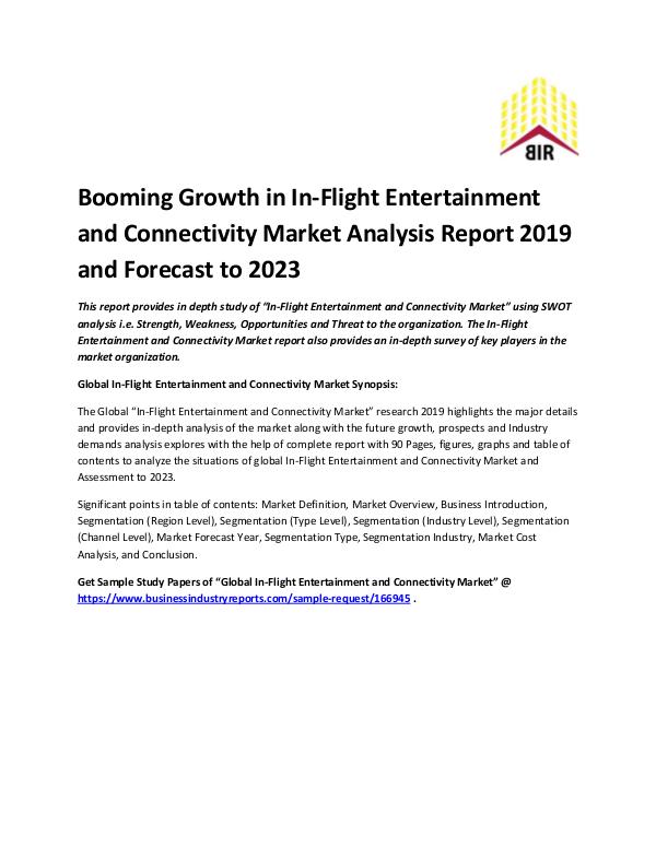 Market Analysis Report In-Flight Entertainment and Connectivity Market