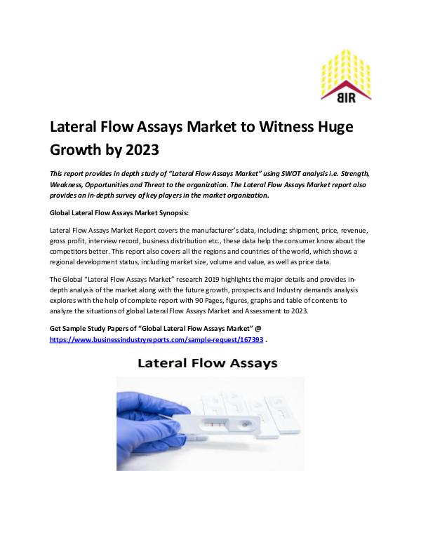 Market Analysis Report Lateral Flow Assays Market
