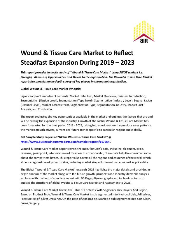 Wound & Tissue Care Market 2019 - 2023