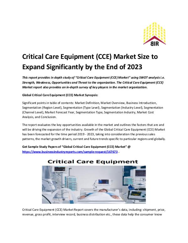 Critical Care Equipment (CCE) Market