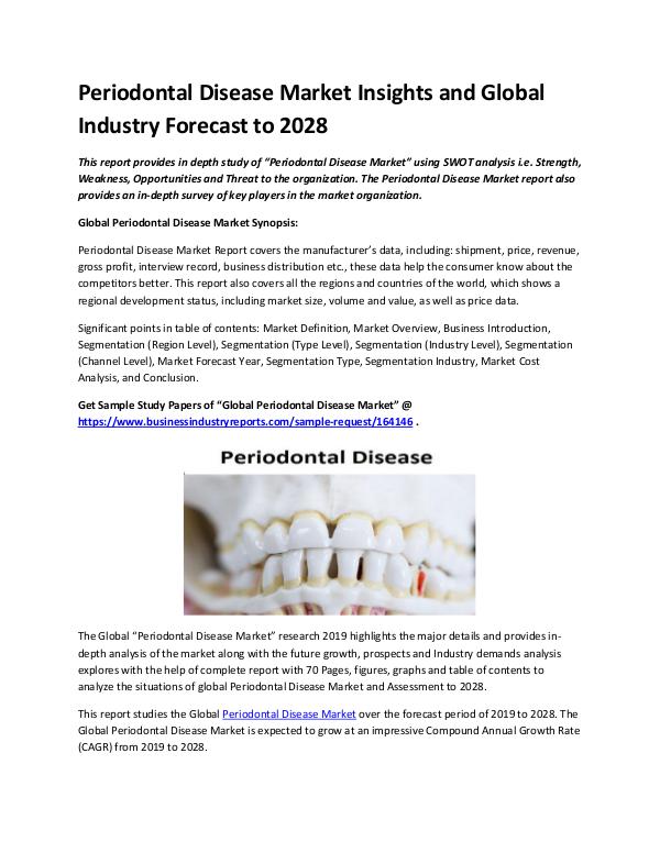 Market Analysis Report Periodontal Disease Market 2019