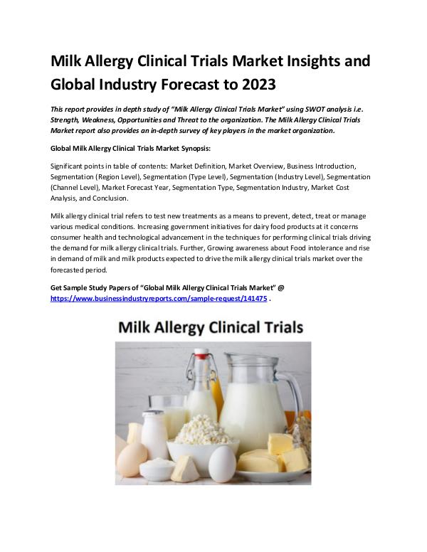 Milk Allergy Clinical Trials Market