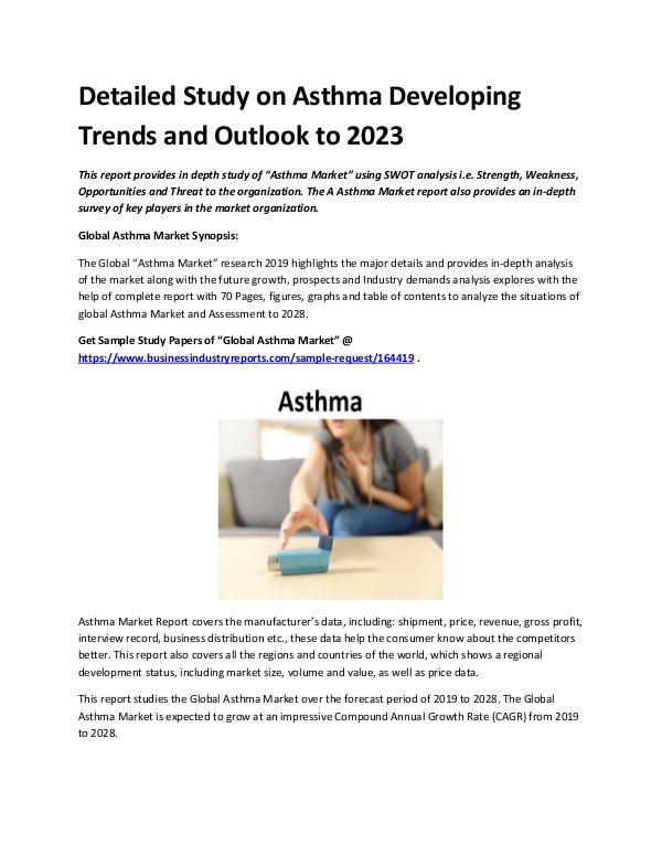 Market Analysis Report Asthma Market 2019 - 2023