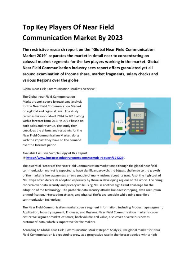 Market Analysis Report Near Field Communication Market 2019