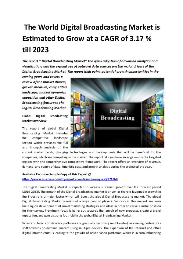 Market Analysis Report Global Digital Broadcasting Market 2018-2023.docx