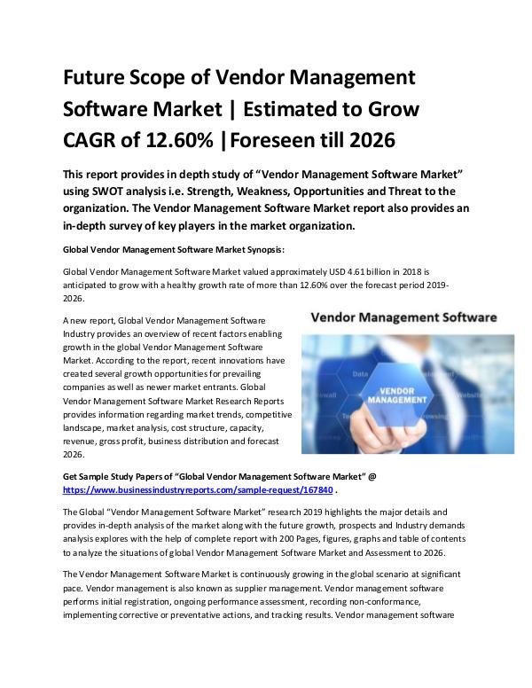 Global Vendor Management Software Market Size stud