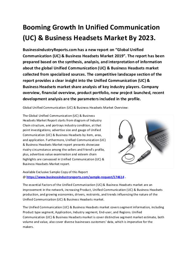 Unified Communication (UC) & Business Headsets Mar