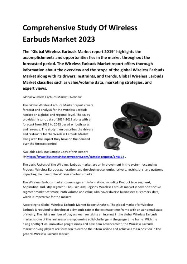 Market Analysis Report Comprehensive Study Of Wireless Earbuds Market 202