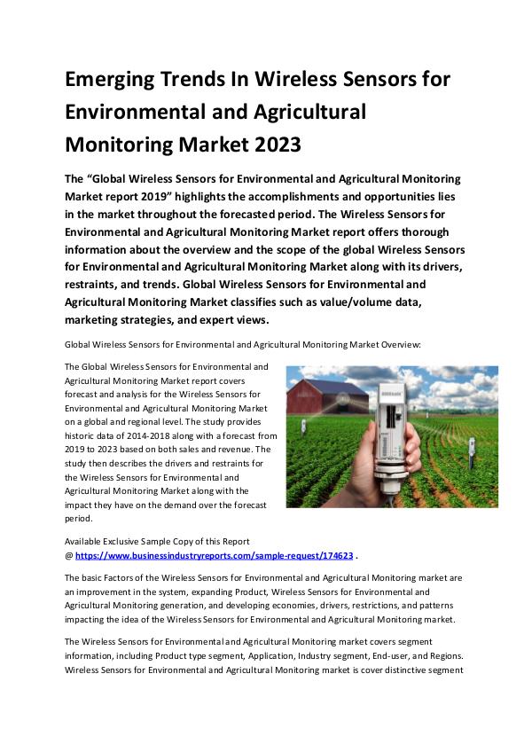 Market Analysis Report Wireless Sensors for Environmental and Agricultura