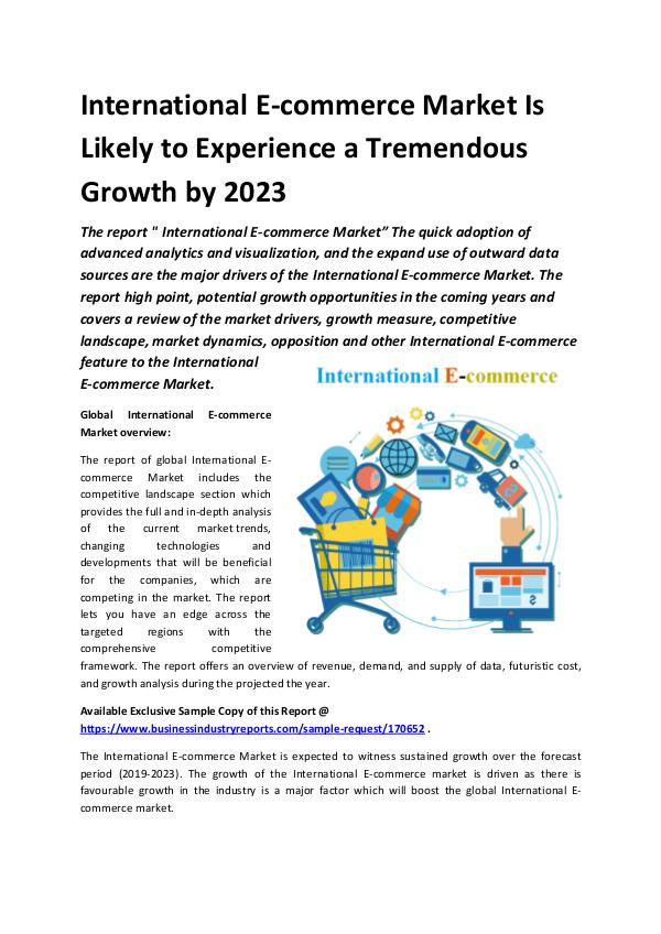 Market Analysis Report Global International E-commerce Market Report 2019
