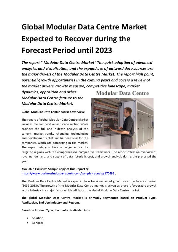Market Analysis Report Global Modular Data Centre Market Report 2019.docx