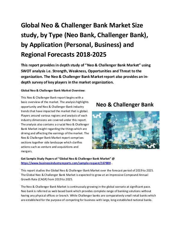 Market Analysis Report Global Neo & Challenger Bank Market Size study, by