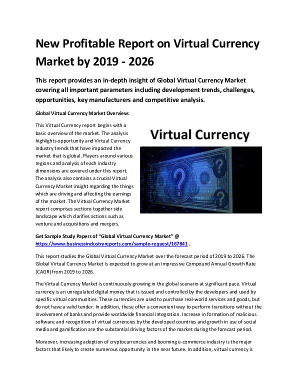 Market Analysis Report Global Virtual Currency Market Size study