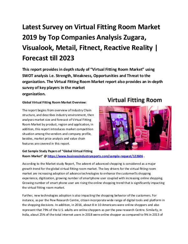 Market Analysis Report Global Virtual Fitting Room Market 2019