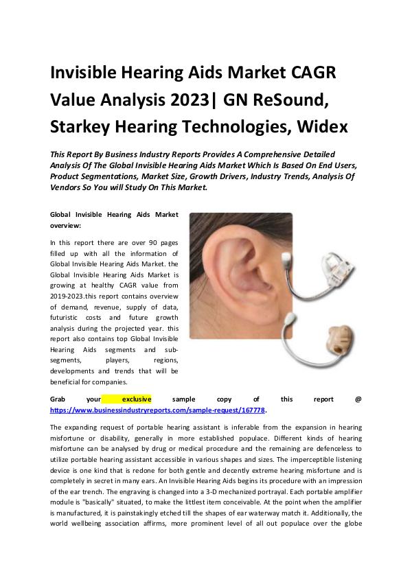 Invisible Hearing Aids Market CAGR Value Analysis