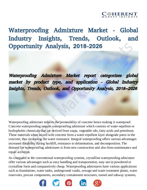 Market Research Waterproofing Admixture Market