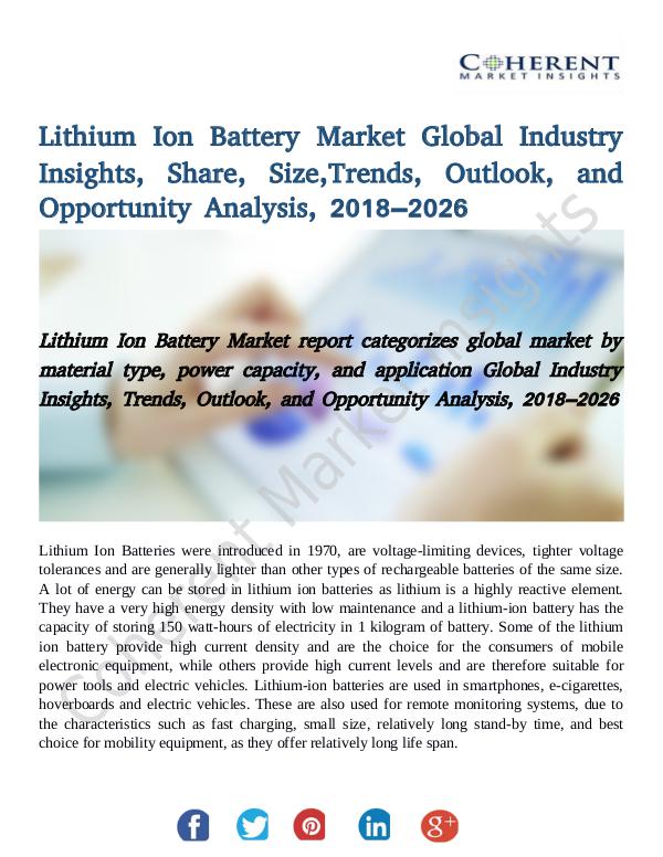 Market Research Lithium Ion Battery Market