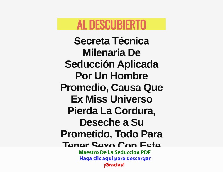 Maestro De La Seduccion [PDF]