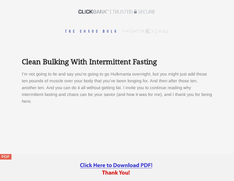 The Chaos Bulk Intermittent Fasting Method [PDF] The Chaos Bulk Intermittent Fasting Method