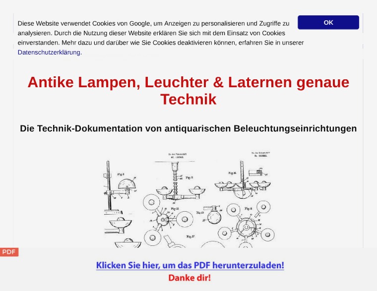 Antike Lampen & Leuchter Technik Patentschriften [PDF]