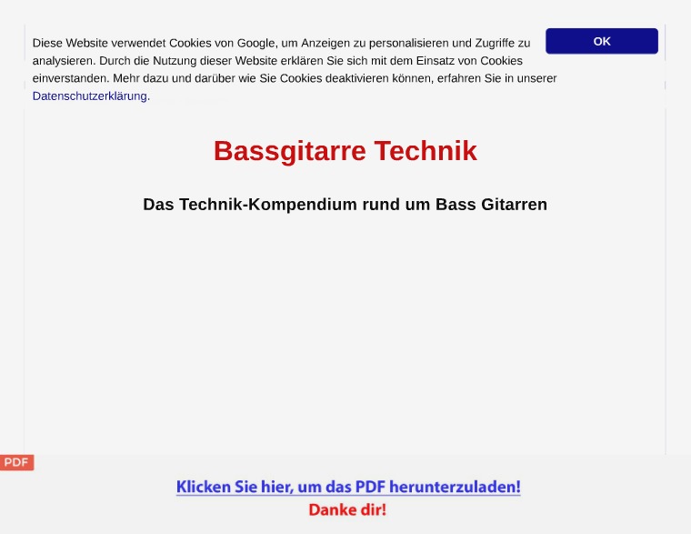Bassgitarre, E-Bass Technik Patentschriften [PDF]