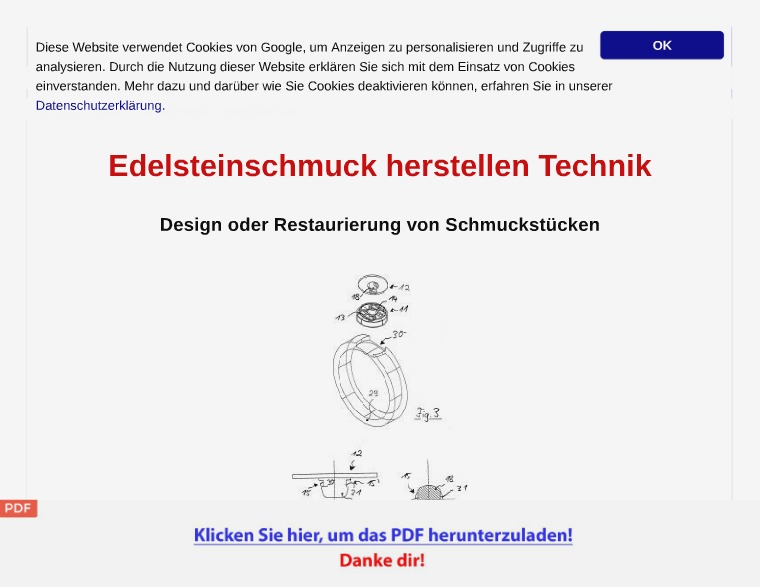 Edelsteinschmuck herstellen Technik Patentschriften [PDF]