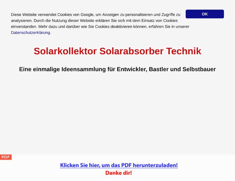 Solarkollektor Solarabsorber Technik Patentschriften [PDF]
