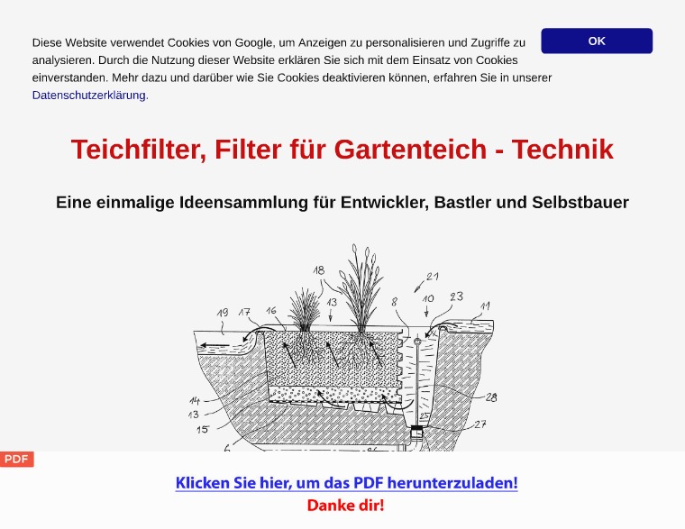 Teichfilter Technik Patentschriften [PDF]