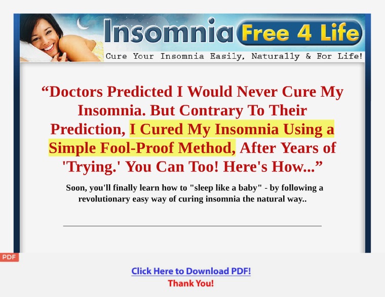 Insomnia Free 4 Life [PDF] Insomnia Free 4 Life