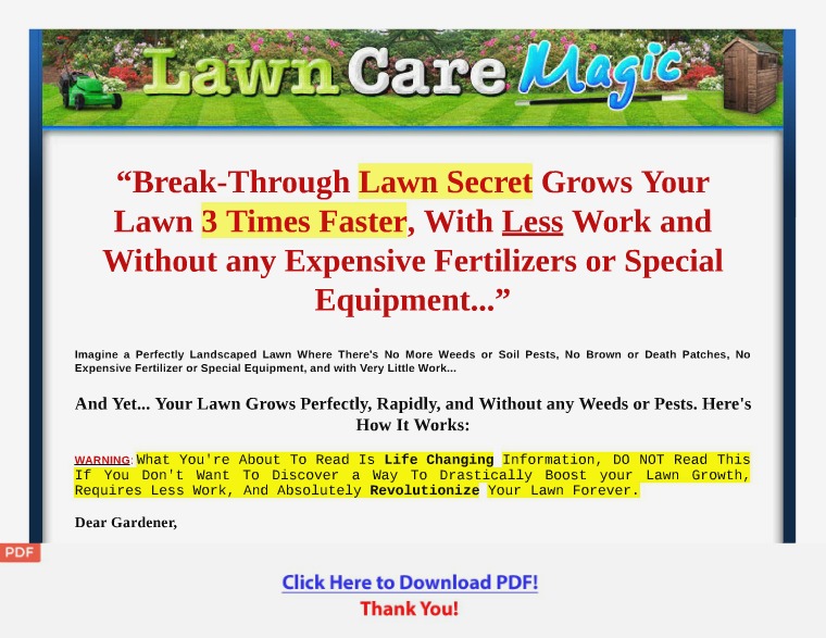 Lawn Care Magic [PDF] Lawn Care Magic - Discounted Price
