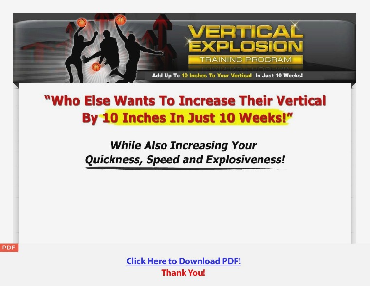 Vertical Explosion Training Program [PDF] Vertical Explosion Training Program
