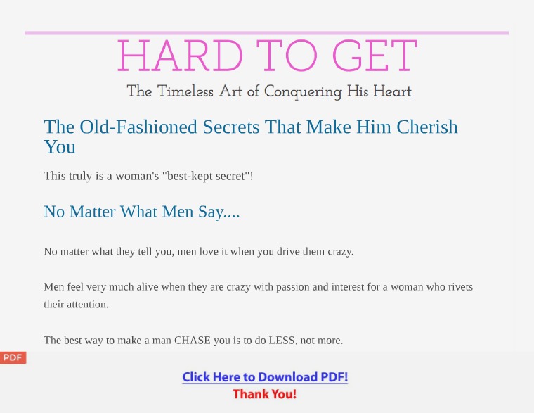 Hard To Get: The Timeless Art of Conquering His Heart [PDF]