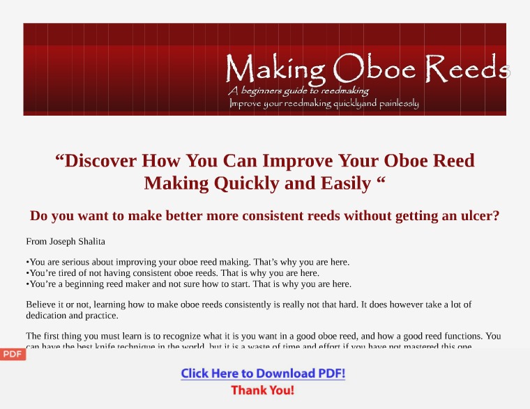 Making Oboe Reeds Ebook [PDF]