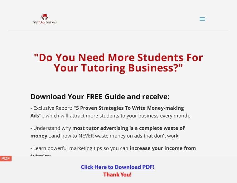 Tutoring Business From Home [PDF]