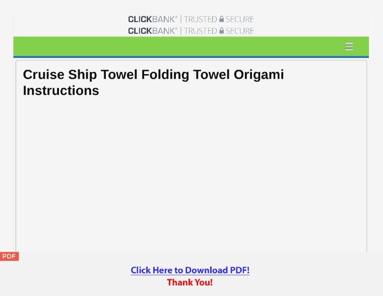 Cruise Ship Towel Folding Towel Origami [PDF]
