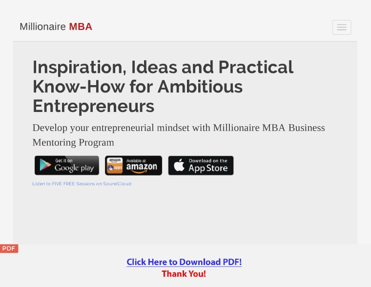 Millionaire MBA Business Mentoring Program [PDF]
