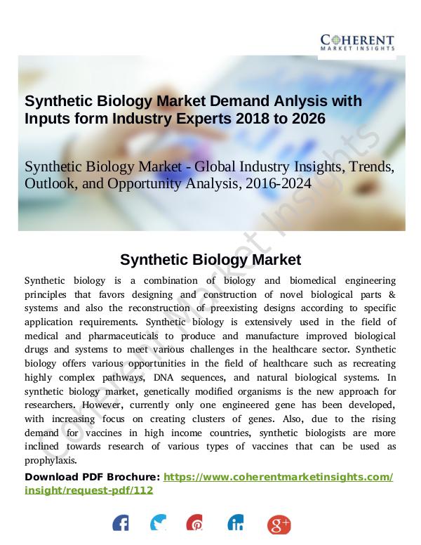 Stairlifts Market: Foresees Skyrocketing Growth in the Coming Years Synthetic Biology Market