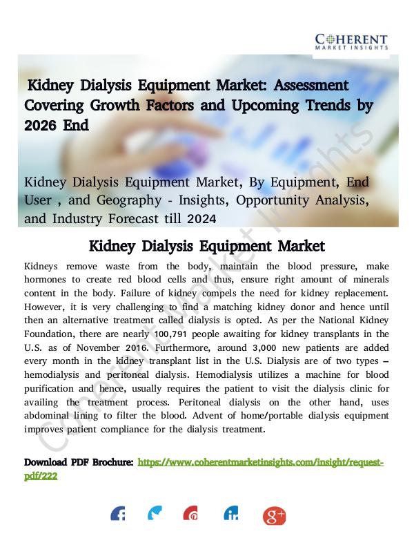 Stairlifts Market: Foresees Skyrocketing Growth in the Coming Years Kidney Dialysis Equipment Market