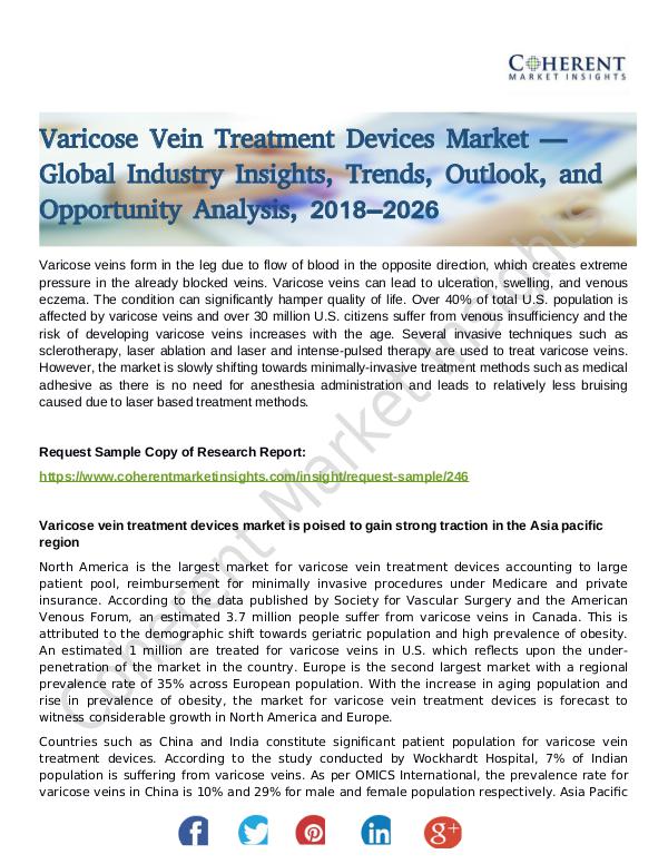 Stairlifts Market: Foresees Skyrocketing Growth in the Coming Years Varicose Vein Treatment Devices Market
