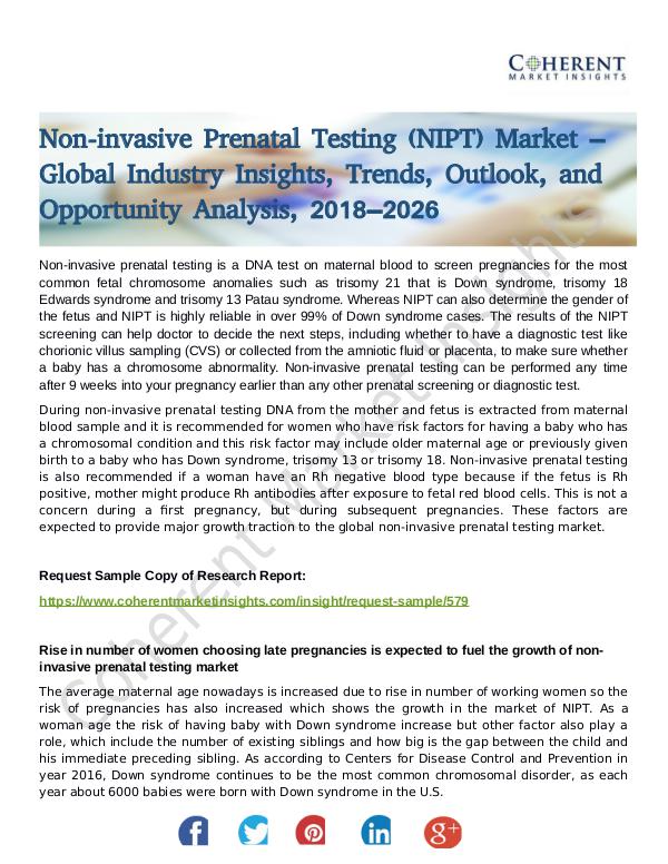 Stairlifts Market: Foresees Skyrocketing Growth in the Coming Years Non-invasive Prenatal Testing (NIPT) Market