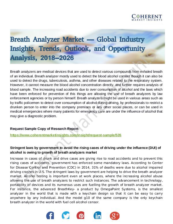 Stairlifts Market: Foresees Skyrocketing Growth in the Coming Years Breath Analyzer Market