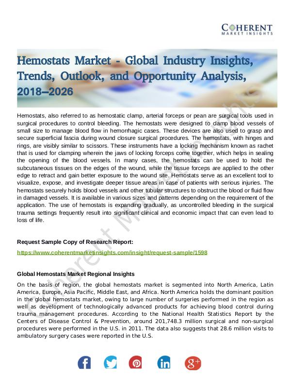 Stairlifts Market: Foresees Skyrocketing Growth in the Coming Years Hemostats Market
