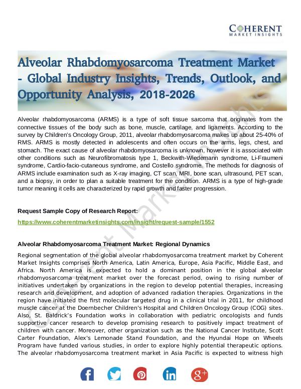 Stairlifts Market: Foresees Skyrocketing Growth in the Coming Years Alveolar Rhabdomyosarcoma Treatment Market